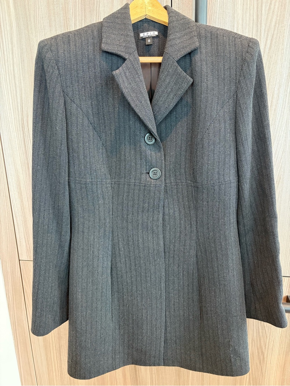Women's Gray stripe pattern Tailored Blazer size 8